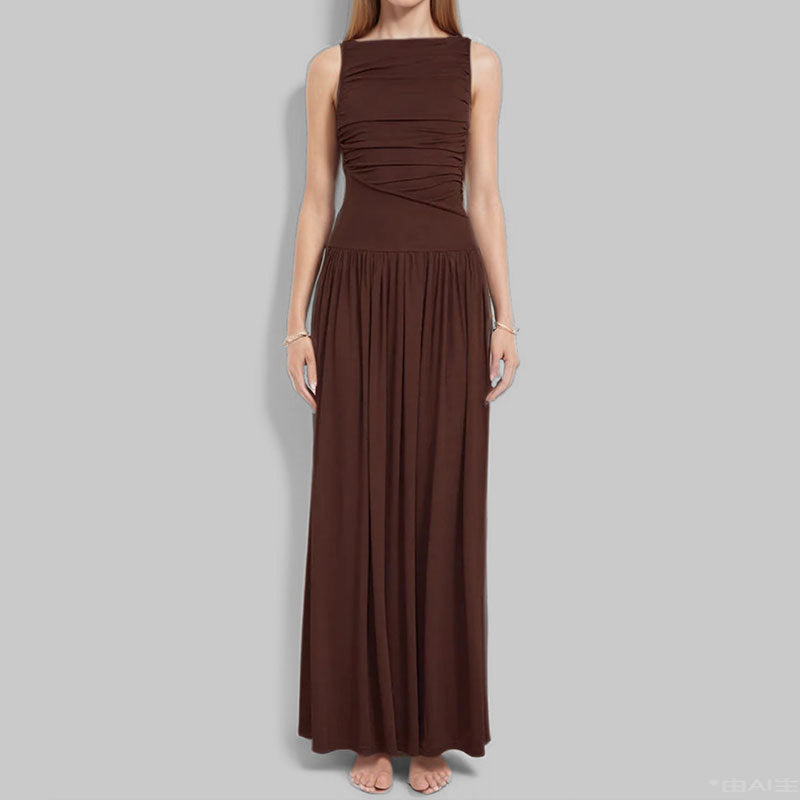 Damen Maxikleid mit raffiniertem Drapierungseffekt Drune