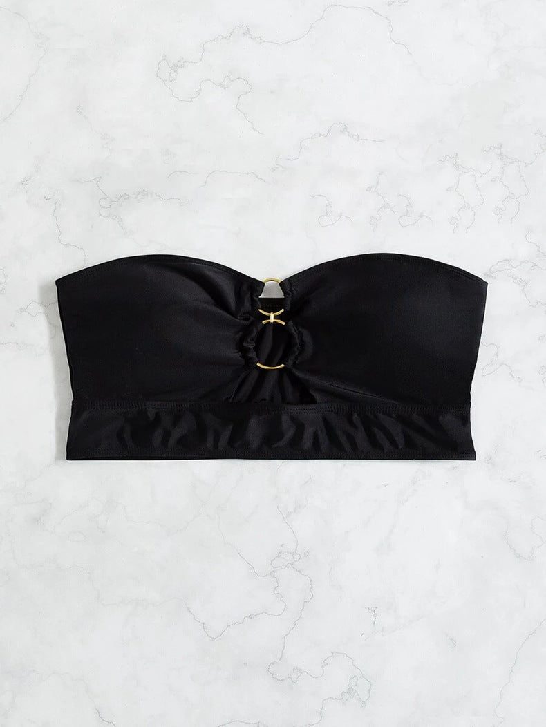 Damen Bandeau-Top mit dekorativem Ring Drune