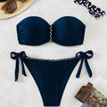 Damen Bandeau-Bikini mit verstellbaren Trägern und raffinierter Raffung Drune