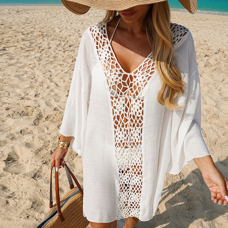Damen Häkel-Strandüberwurf mit offenem Design und elegantem Schnitt Drune