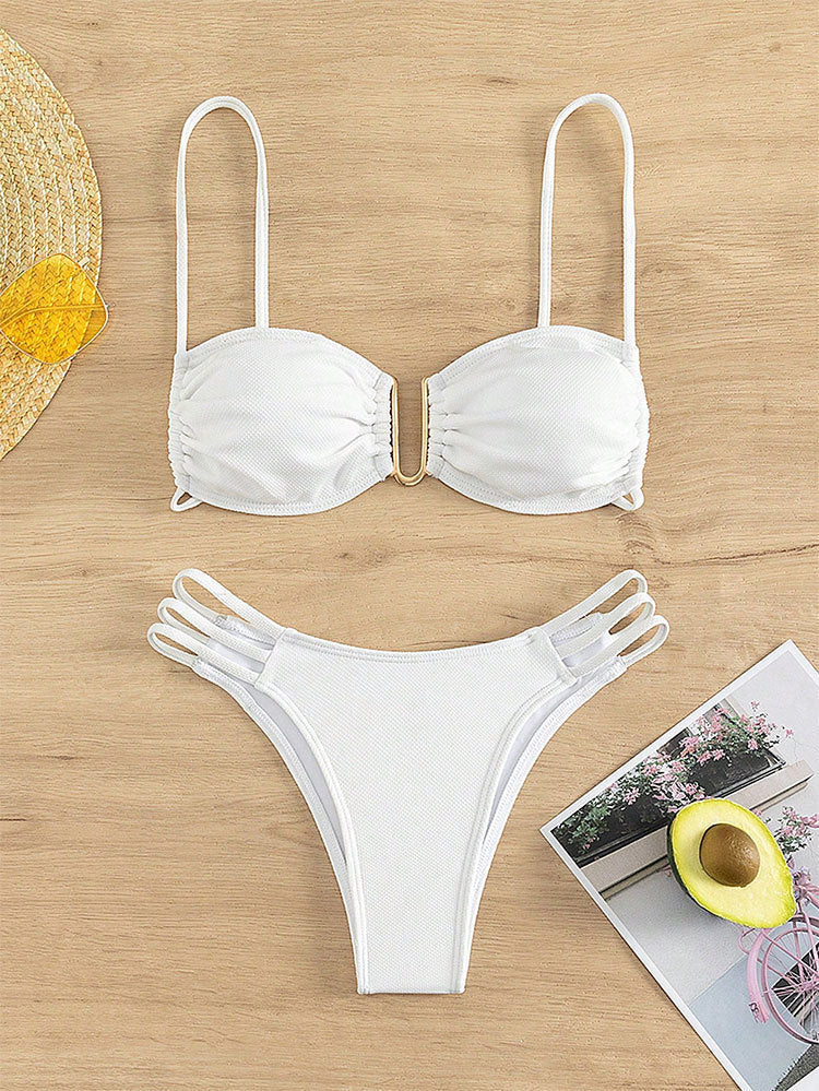 Damen Bikini-Set mit modischem Push-Up-Oberteil und elegantem Gummidetail Drune