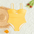 Damen Einteiliger Badeanzug mit raffiniertem Cut-Out und elegantem Rüschendesign Drune
