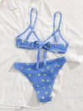 Damen Bikiniset mit verstellbarem Oberteil und hohem Bund Drune
