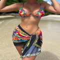 Damen Bikini-Set mit dekorativem Wickelrock und modischem Ringdetail Drune