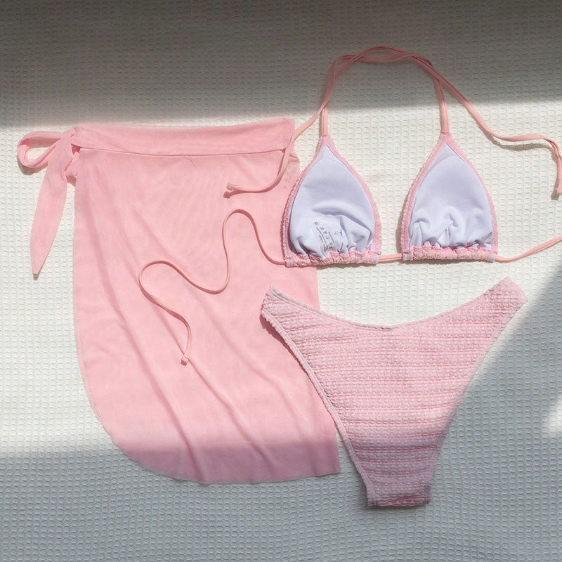 Damen Badeanzug-Set mit Spitzen-Details und schickem Wickelrock Drune