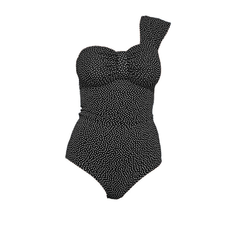 Damen Einteiler Badeanzug mit asymmetrischem Design und modischer Raffung Drune