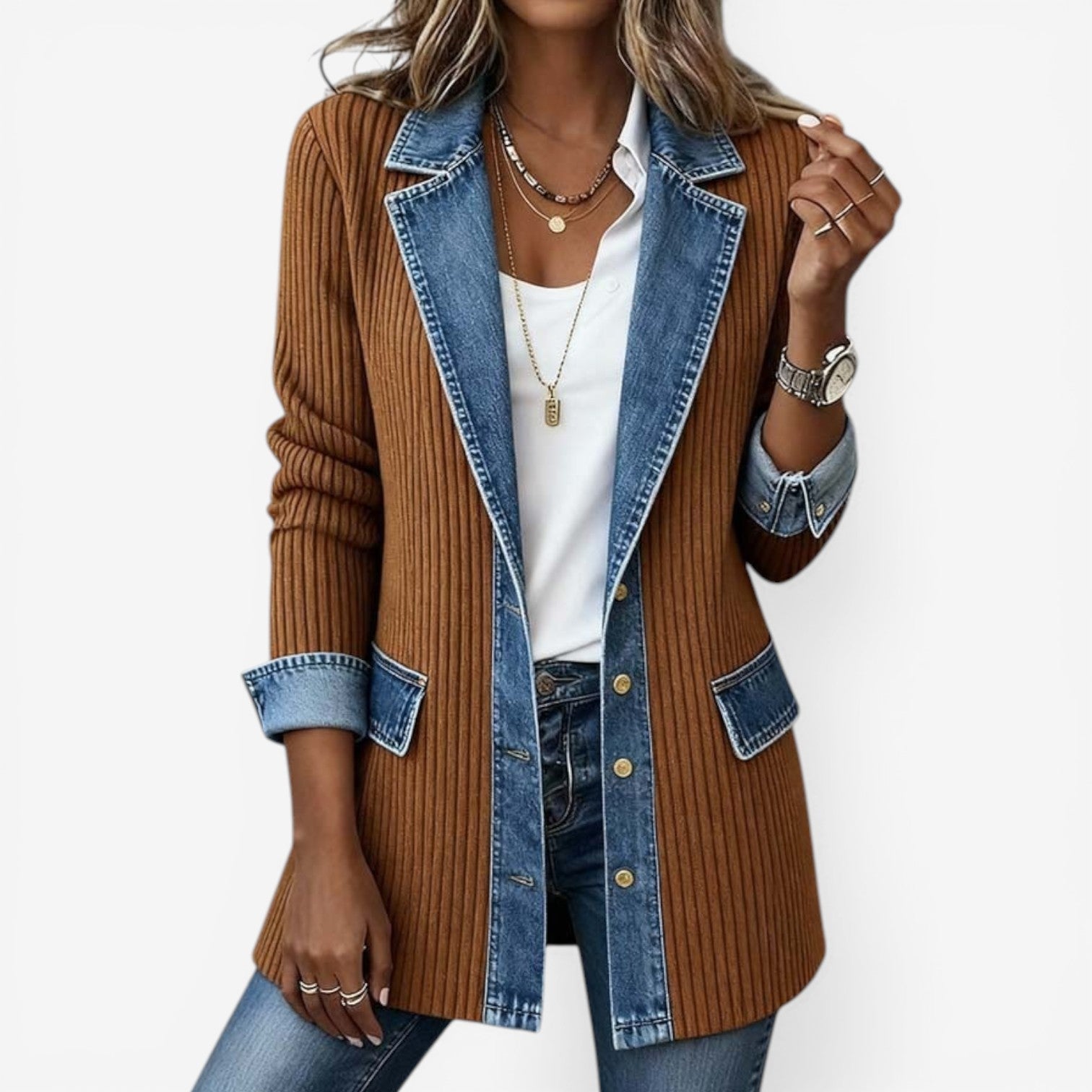 EMILI™ JACKE AUS DENIM-MISCHGEWEBE