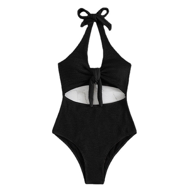 Damen Einteiler Badeanzug mit modernes Wickeldetail und figurbetontem Schnitt Drune