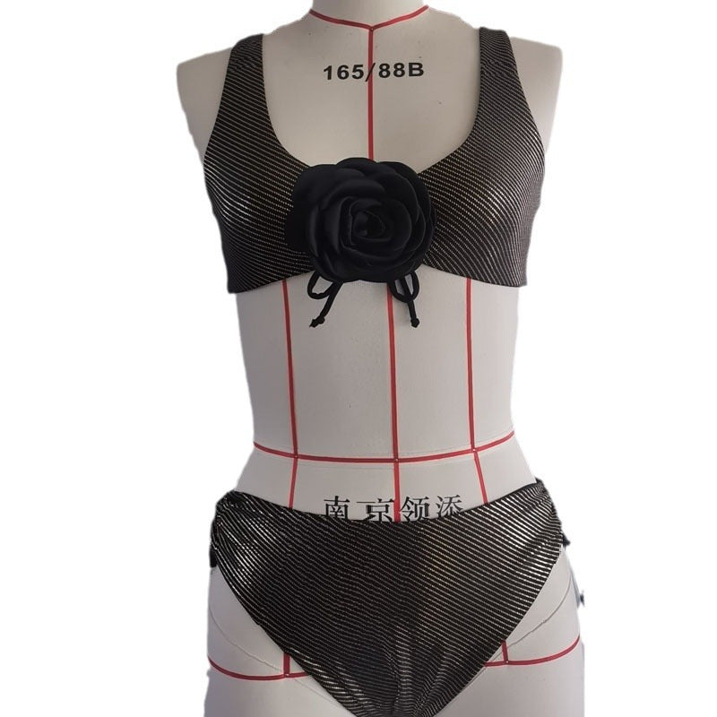 Damen Bikiniset mit Blumenapplikation und sportlichem Schnitt Drune