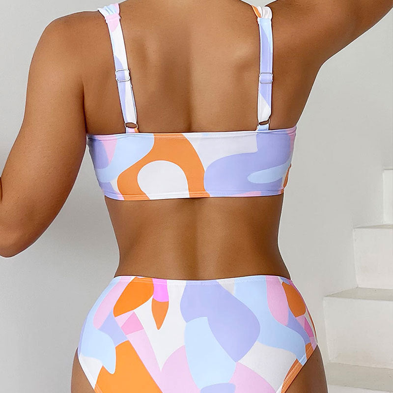 Damen Bikini-Set mit modischem Design und hohem Bund Drune