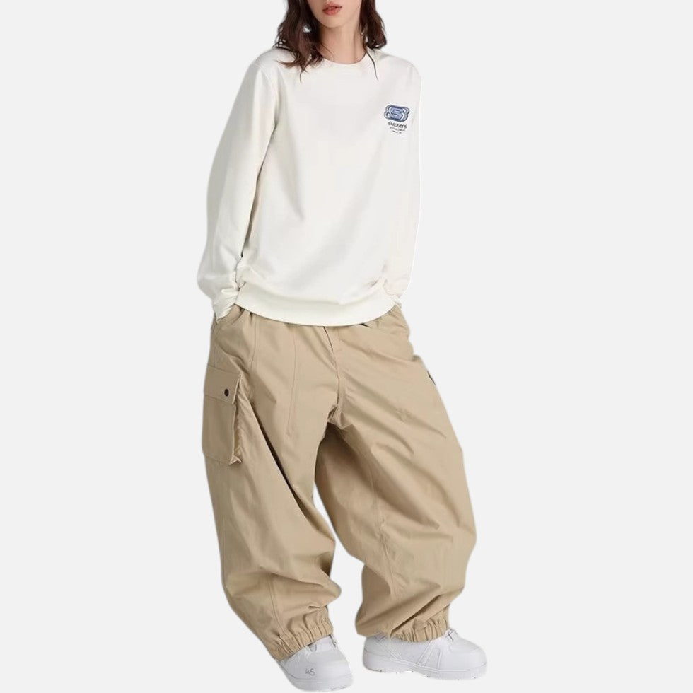 Damen Weite Cargo Sporthose mit Seitentaschen