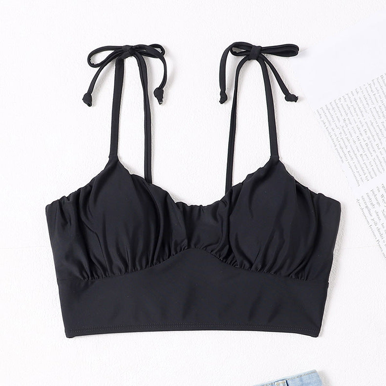 Damen Crop-Top Bikinioberteil mit verstellbaren Trägern und sportlichem Design Drune