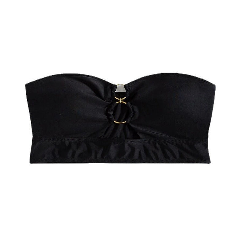 Damen Bandeau-Top mit dekorativem Ring Drune