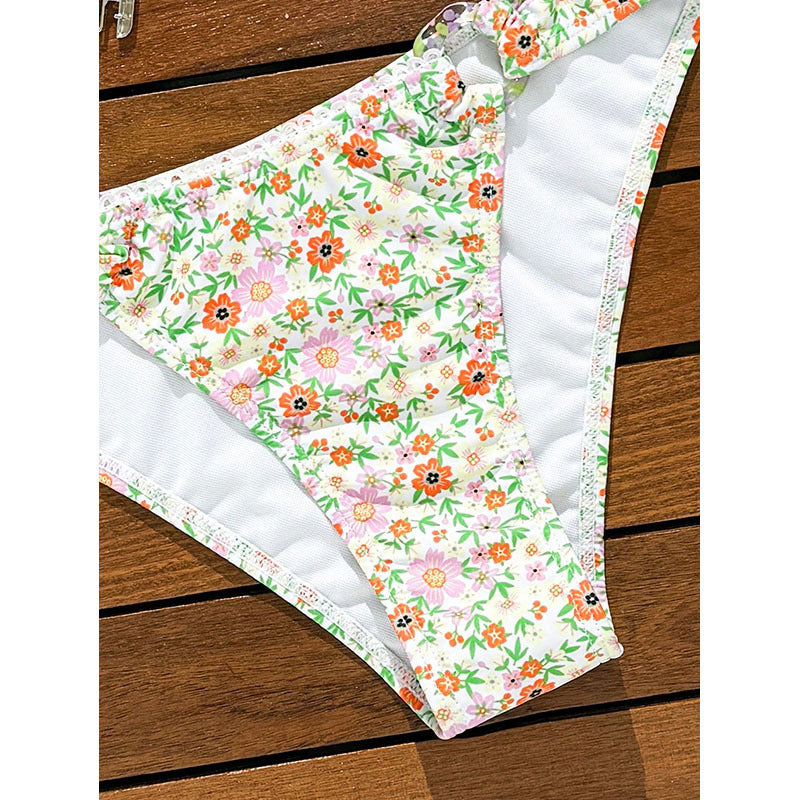 Damen Bikini-Set mit floralem Muster und verstellbaren Trägern Drune