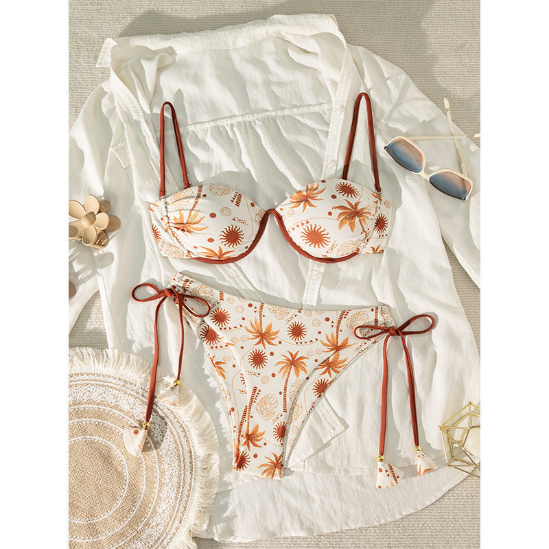 Damen Bikini-Set mit gepolstertem Oberteil und verstellbaren Trägern Drune