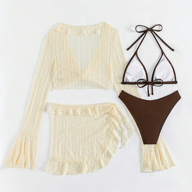 Damen Bikini-Set mit crop-top und lässigem Wickelrock Drune