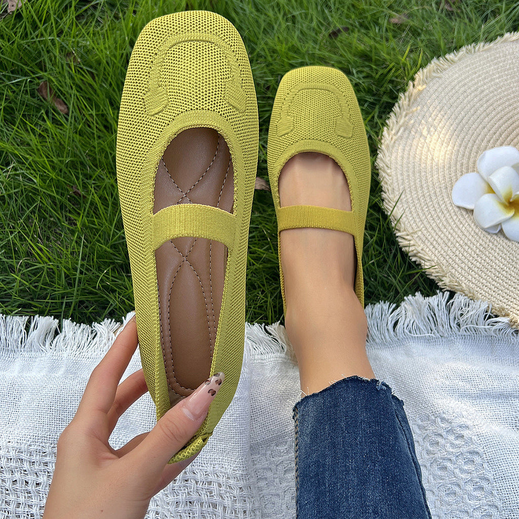 Damen Sommer Slip On Ballerina Schuhe