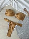 Damen Bandeau-Bikini mit elegantem Schmuckdetail und modischem Schnitt Drune