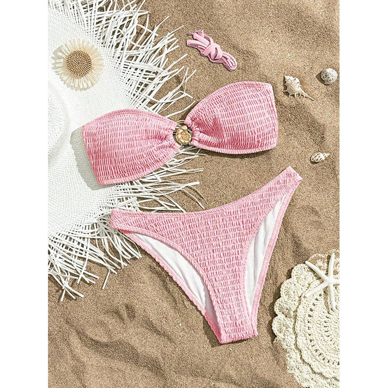Damen Bandeau-Bikini mit strukturierter Oberfläche und charmanten Akzenten Drune