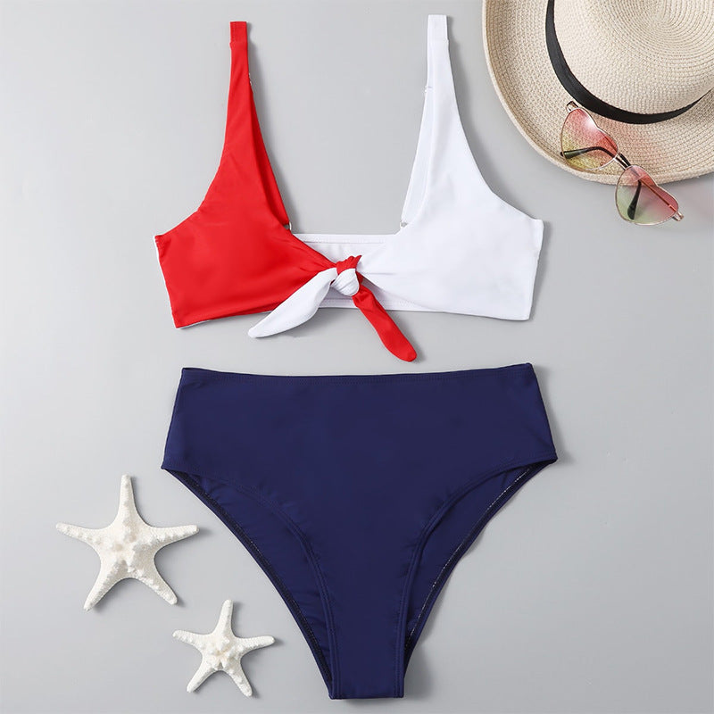 Damen Bikini-Set mit innovativem Knoten-Design und hoch geschnittenem Höschen Drune