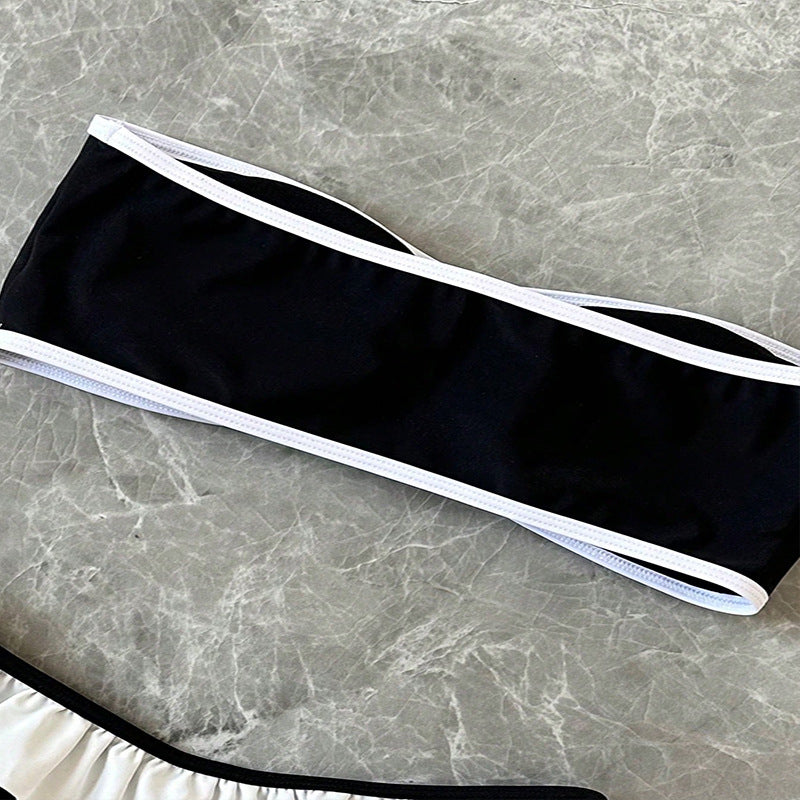 Damen Bandeau-Bikini mit Rüschendetails und elastischem Komfortbund Drune
