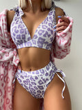 Damen Bikini-Set mit verstellbaren Trägern und hohem Bund Drune