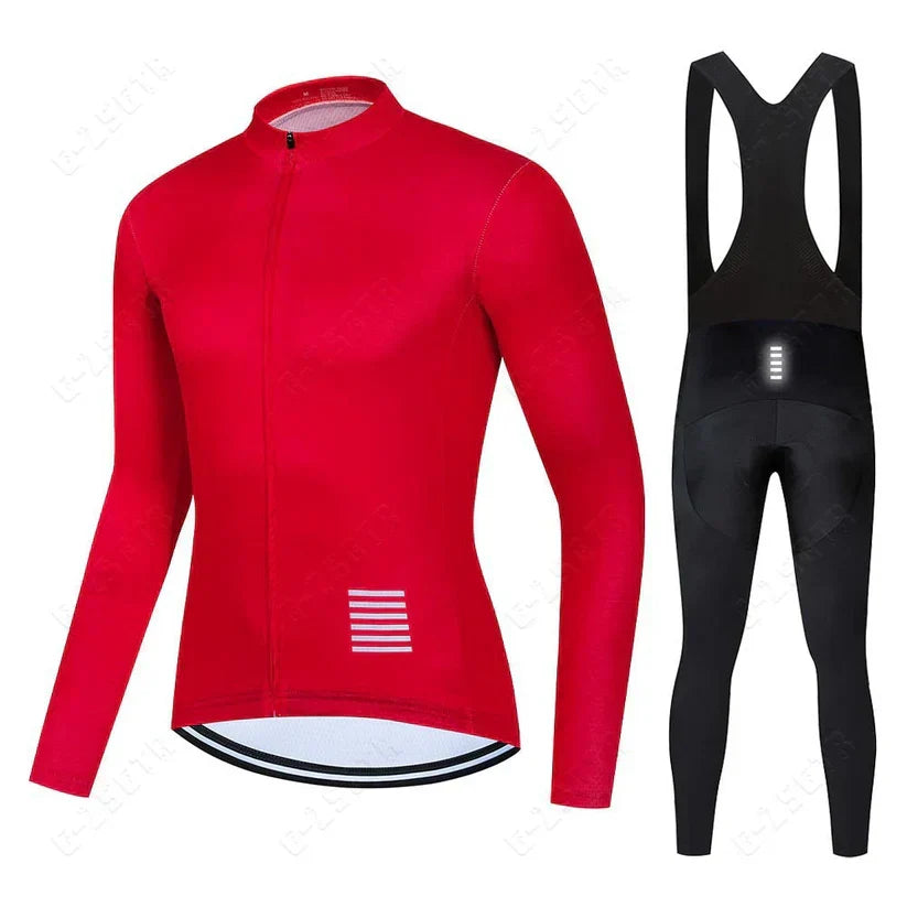 Langarm-Radsportbekleidungsset – Version mit Fleece-Futter