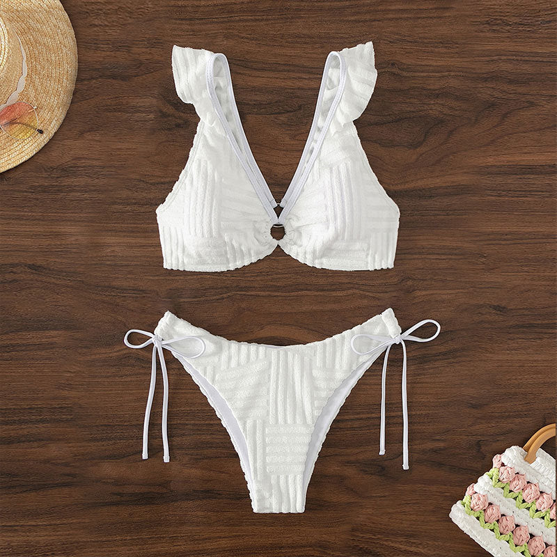 Damen Bikini-Set mit verstellbaren Trägern und frilly Details Drune