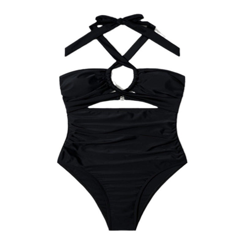 Damen Einteiler Badeanzug mit modischem Cut-Out und raffiniertem Kreuzträgerdesign Drune