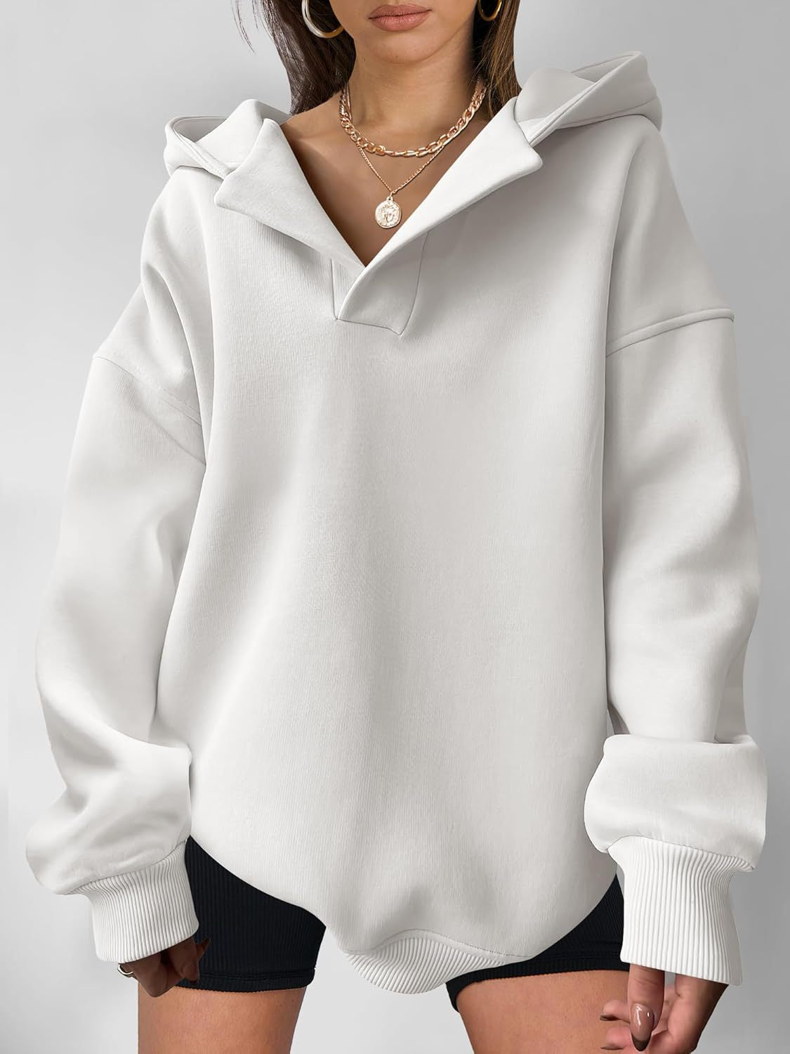 Damen Oversized Kapuzenpullover Drune