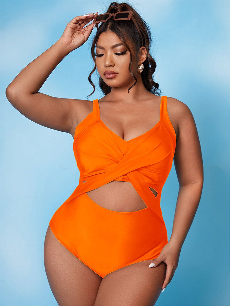 Damen Cut-Out Badeanzug mit Wickeldesign und stützendem Schnitt Drune