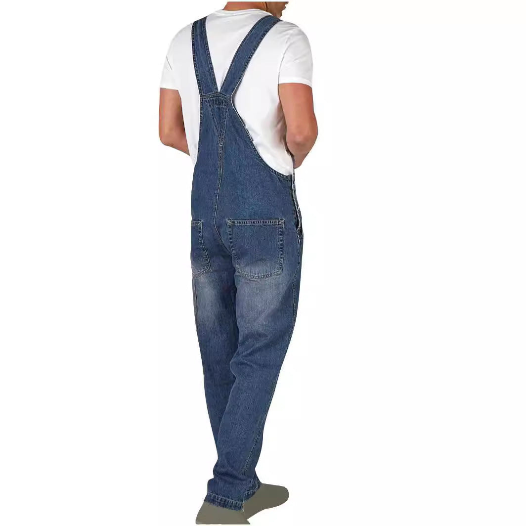 Herren Denim-Latzhose im lässigen Schnitt mit verstellbaren Trägern Drune