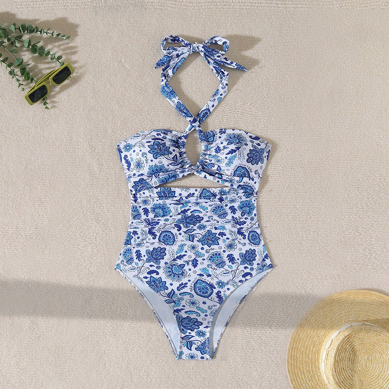 Damen Einteiler Badeanzug mit raffinierten Cut-Outs und modischem Halterdesign Drune