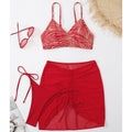 Damen Bikini-Set mit verstellbaren Trägern und transparentem Rock Drune