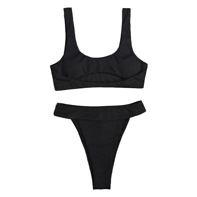 Damen Bikini-Set mit modischem hochgeschnittenem Höschen und figurformendem Oberteil Drune