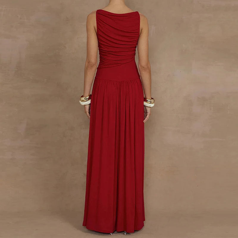 Damen Maxikleid mit raffiniertem Drapierungseffekt Drune