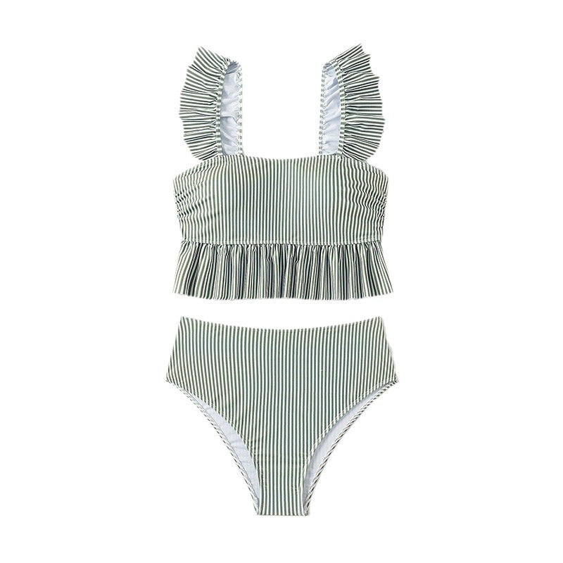 Damen Bikini-Set mit Rüschendetails und hoch tailliertem Slip Drune