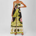 Damen Sommer-Jumpsuit mit trendigem Boho-Print und raffiniertem Knoten-Detail Drune