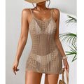 Damen Häkel-Strandkleid mit transparentem Design und eleganten Details Drune