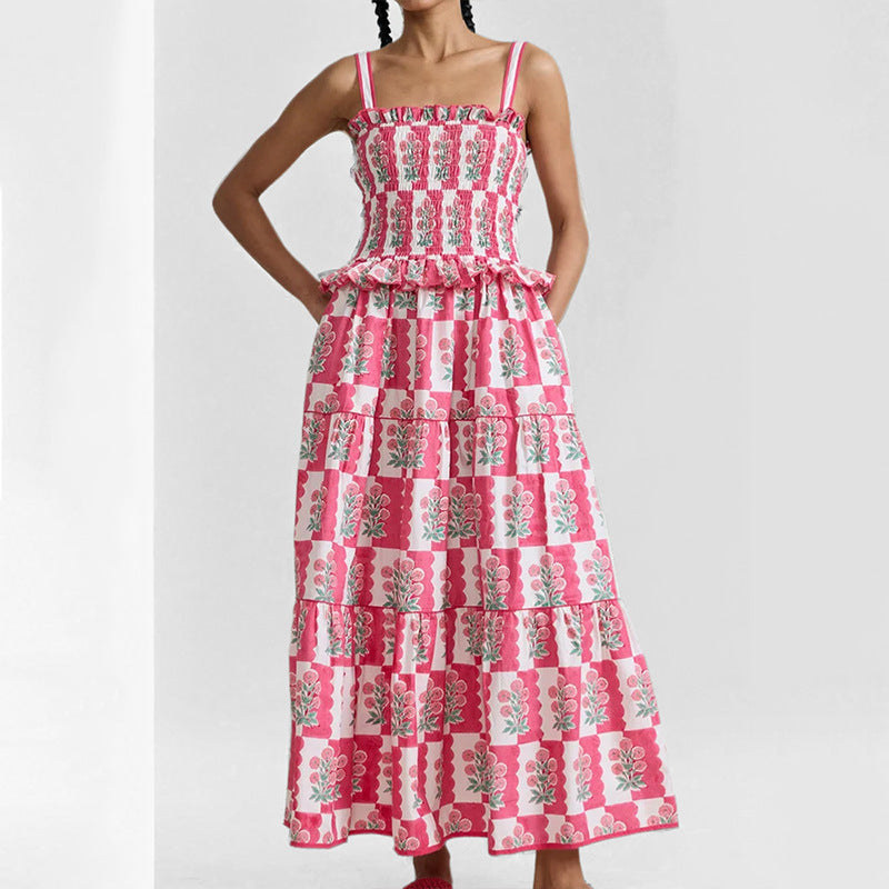 Damen maxikleid mit raffiniertem Blütenmuster Drune