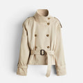 Kurze Trenchjacke mit Stehkragen