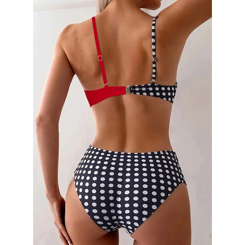 Damen Bikini Set mit verstellbaren Trägern und trendigem Pünktchenmuster Drune