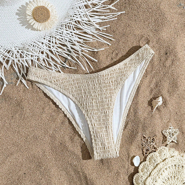Damen Bikinihöschen mit elastischem Rüschendesign und hohem Beinausschnitt Drune