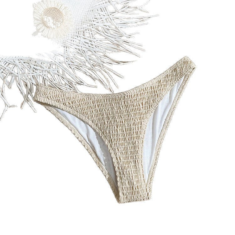 Damen Bikinihöschen mit elastischem Rüschendesign und hohem Beinausschnitt Drune