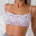 Damen Bikini-Oberteil mit verstellbaren Trägern und floraler Druck Drune