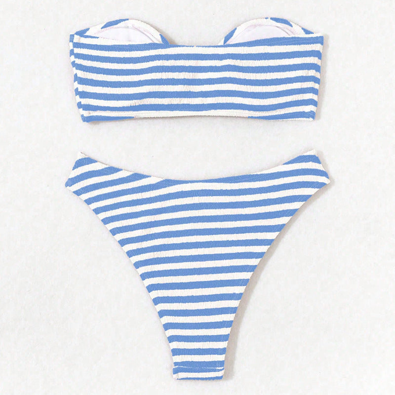 Damen Bandeau-Bikini mit modischem Ringdetail und hohem Beinausschnitt Drune
