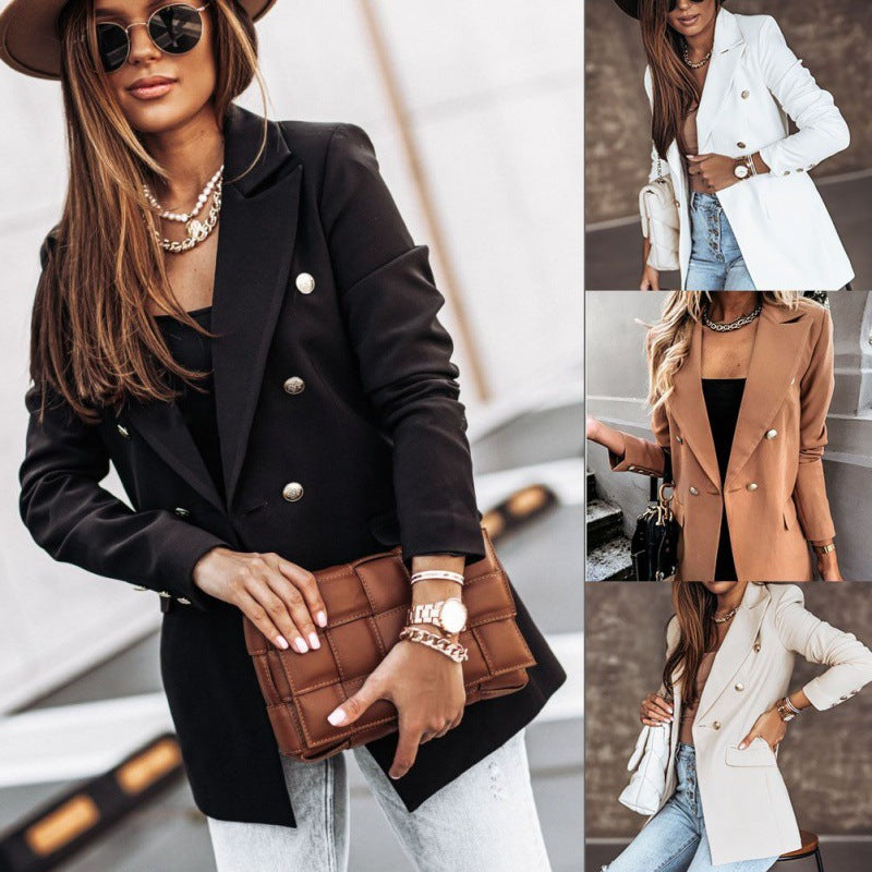 Damen Eleganter, taillierter Blazer mit doppelter Knopfreihe Drune