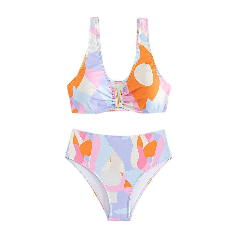 Damen Bikini-Set mit verspieltem Schnitt und hohem Taillendesign Drune
