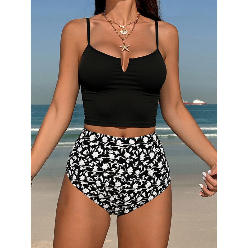 Damen Bikini-Set mit hoch geschnittenem Höschen und elegantem Top Drune