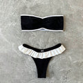 Damen Bandeau-Bikini mit Rüschendetails und elastischem Komfortbund Drune